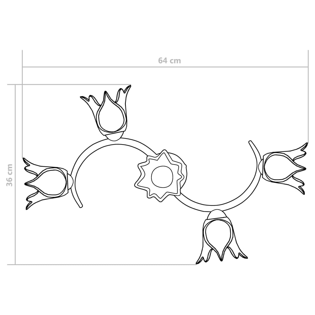 Ceiling light with glass shades for 5 E14 bulbs