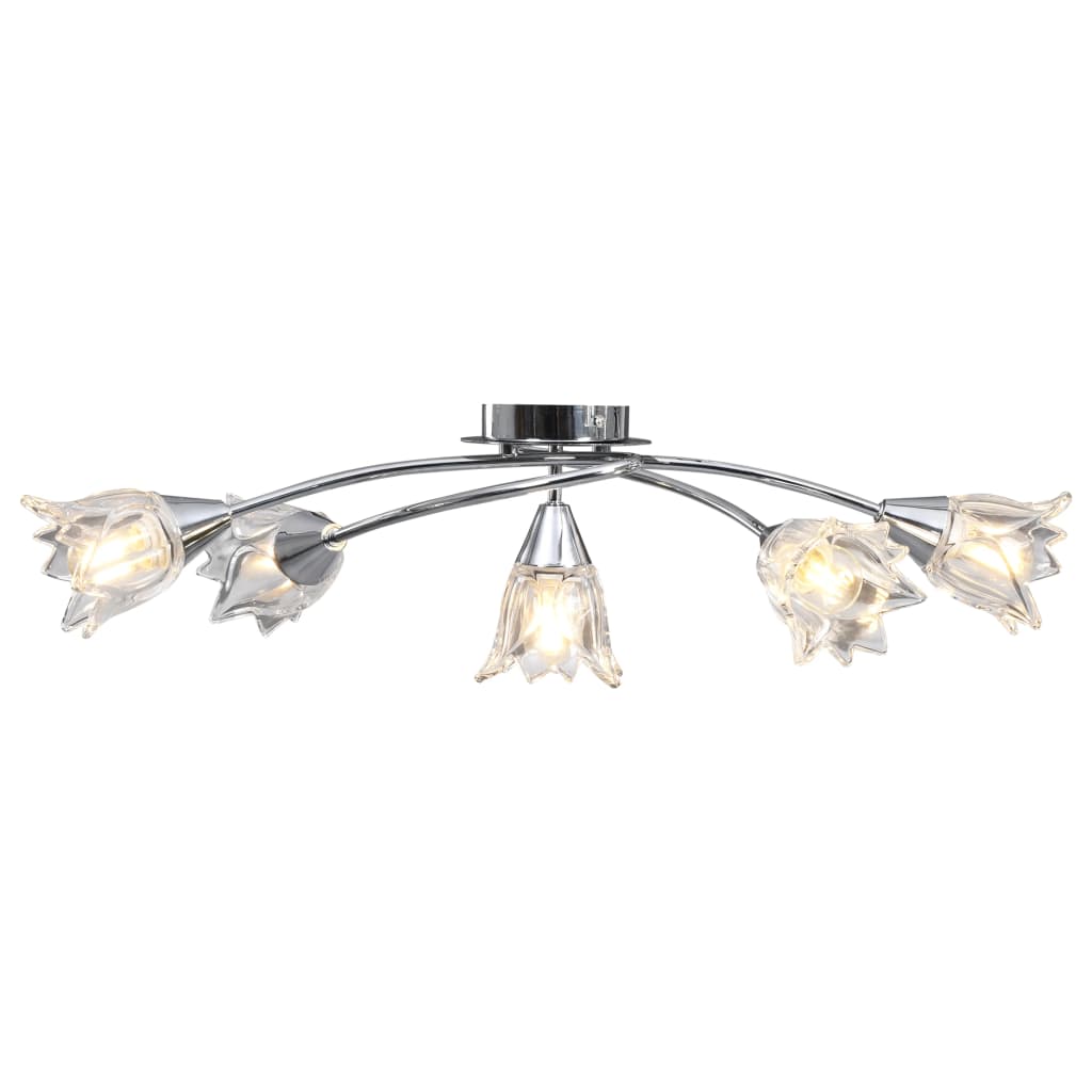 Ceiling light with glass shades for 5 E14 bulbs