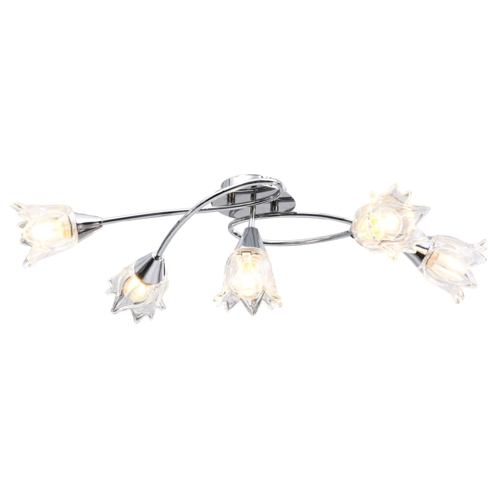 Ceiling light with glass shades for 5 E14 bulbs
