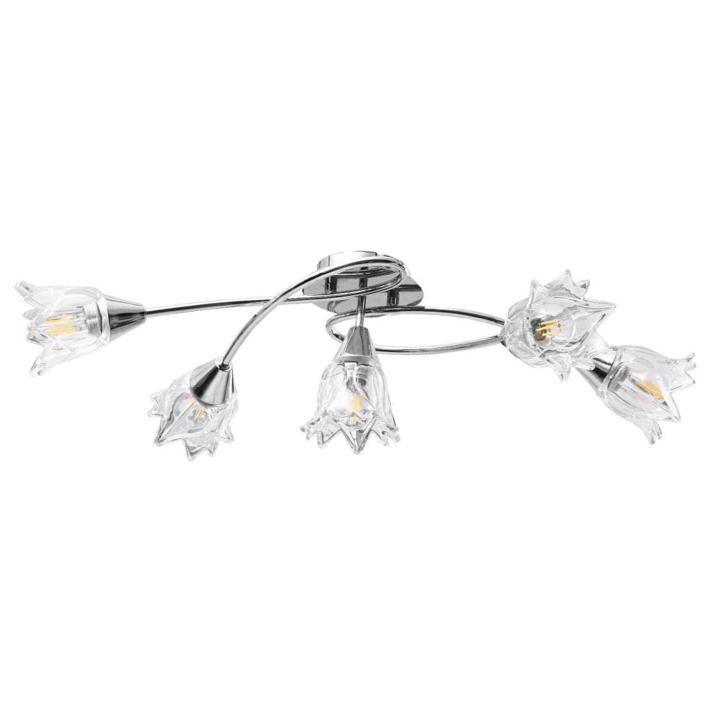 Ceiling light with glass shades for 5 E14 bulbs