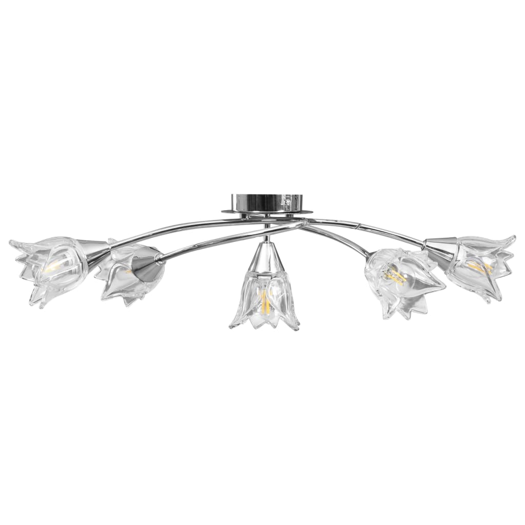 Ceiling light with glass shades for 5 E14 bulbs