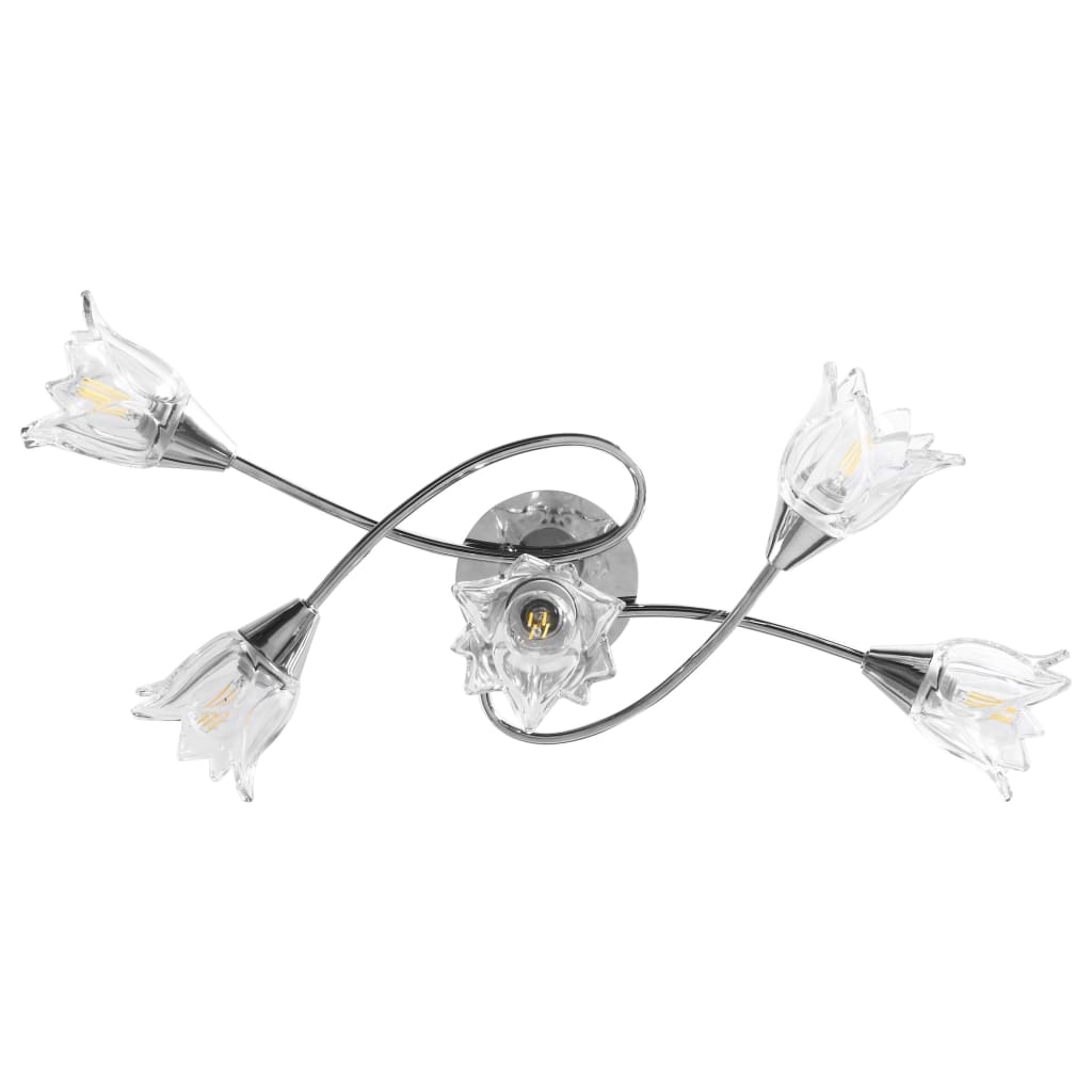 Ceiling light with glass shades for 5 E14 bulbs