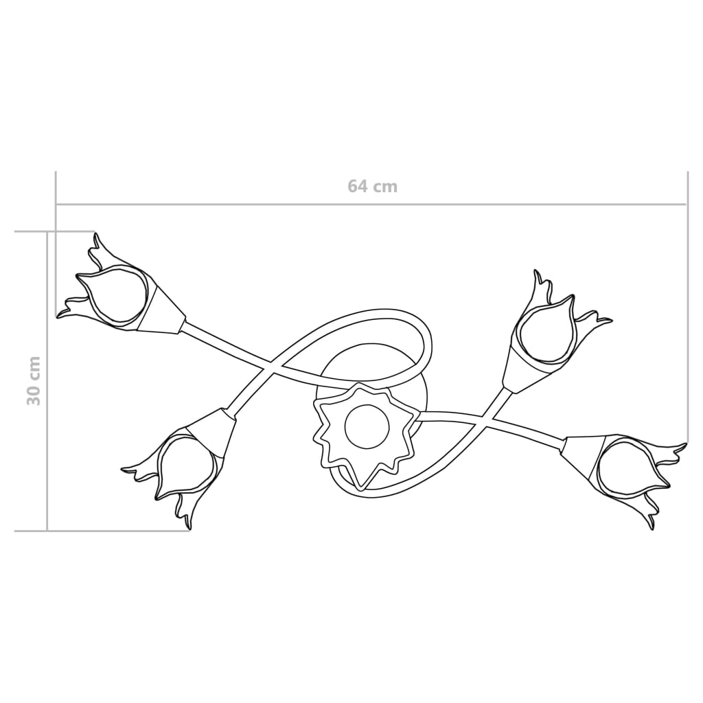 Ceiling light with glass shades for 5 E14 bulbs
