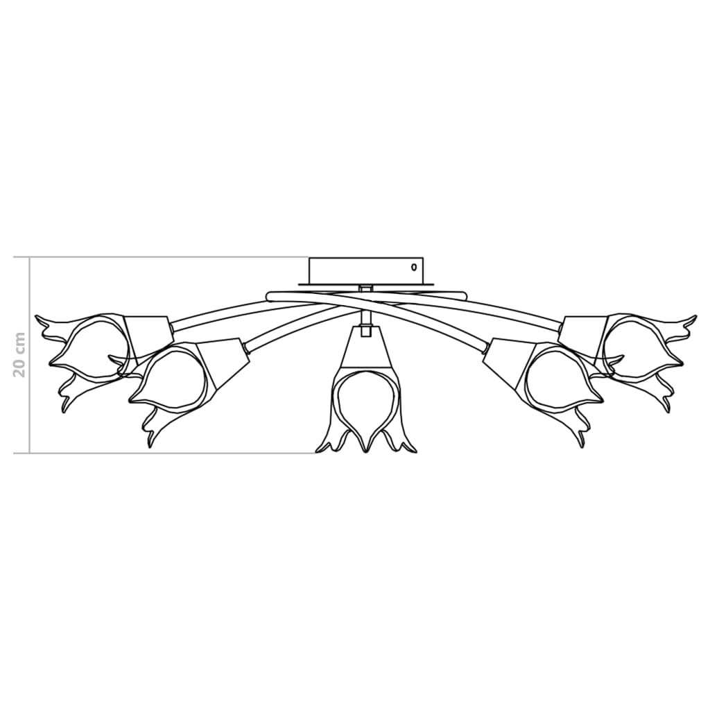 Ceiling light with glass shades for 5 E14 bulbs