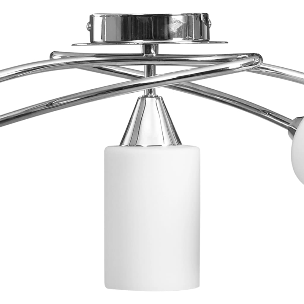 Ceiling light with ceramic lampshades for 5 E14 bulbs