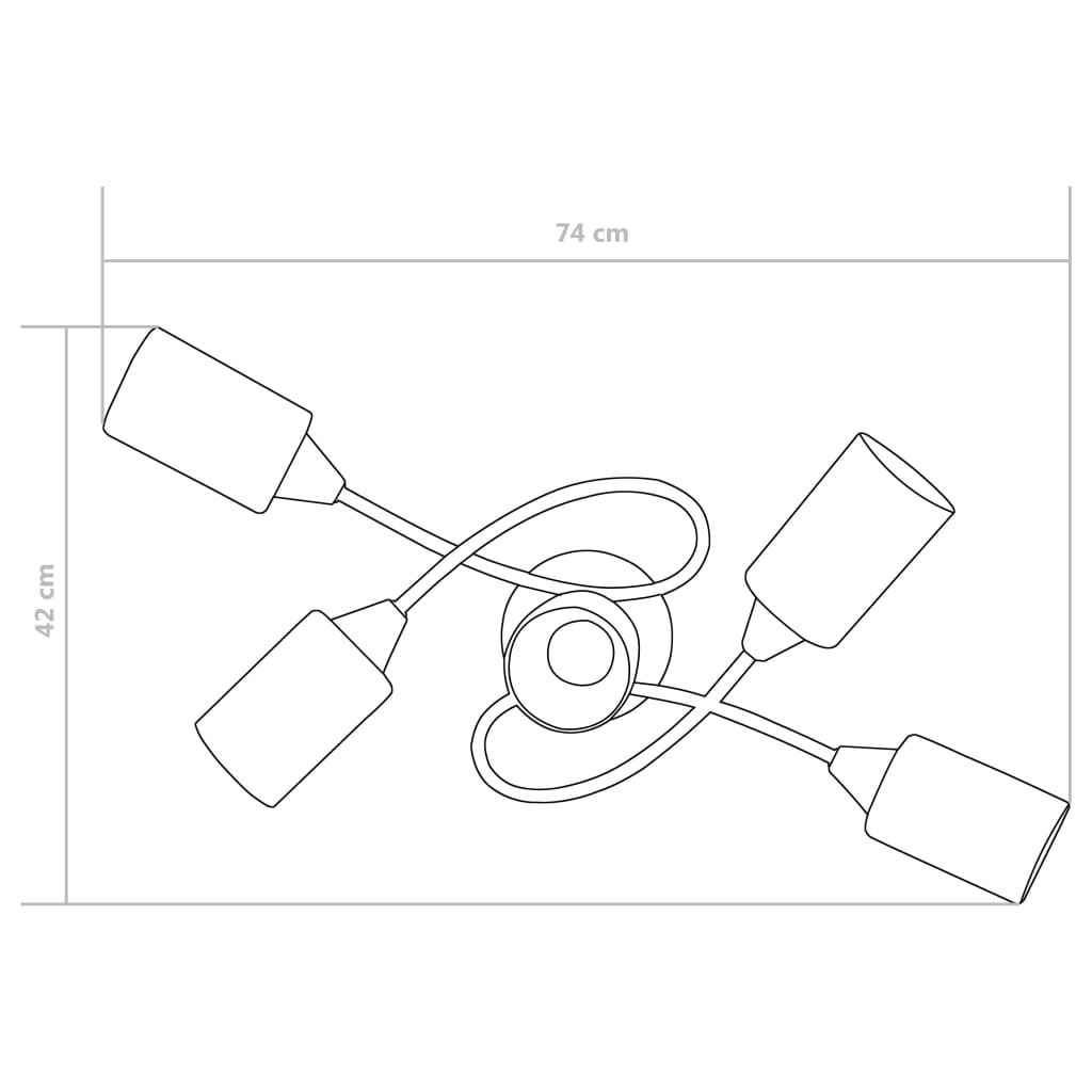 Ceiling light with ceramic lampshades for 5 E14 bulbs