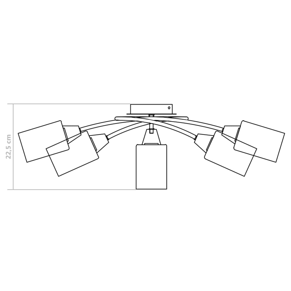 Ceiling light with ceramic lampshades for 5 E14 bulbs