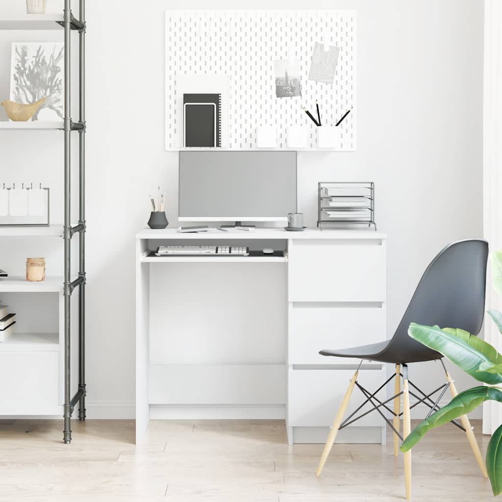 Bureau blanc 90x45x76 cm en bois