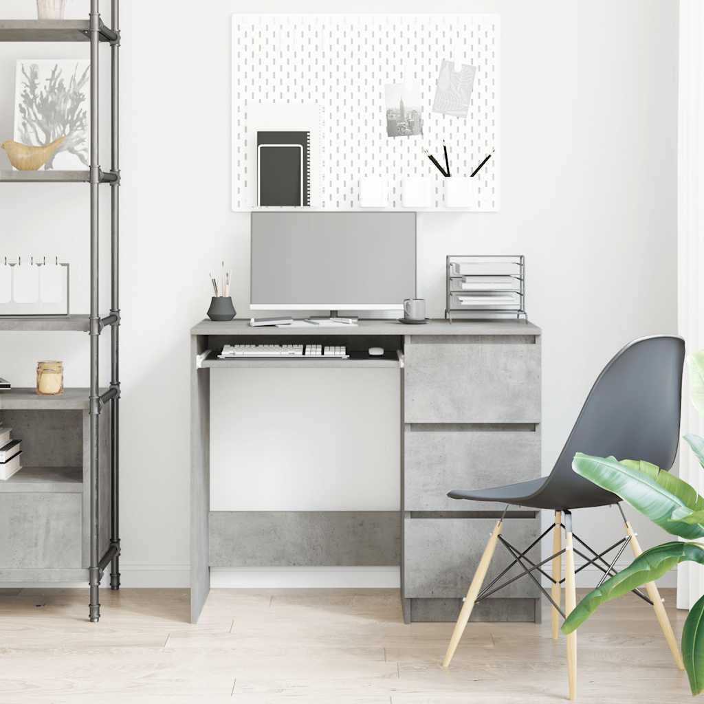 Desk concrete grey 90x45x76 cm wood material