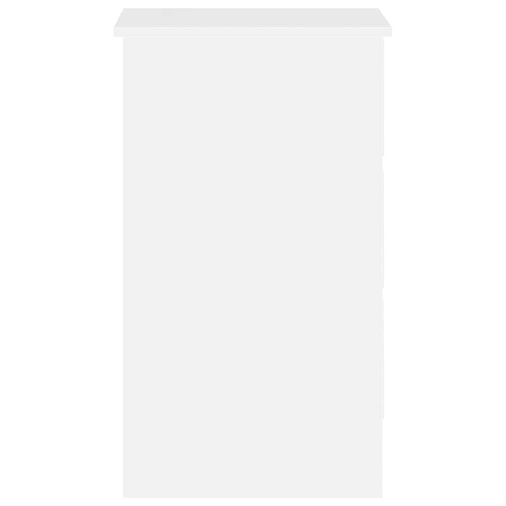 Bureau blanc brillant 90x45x76 cm en matériau à base de bois