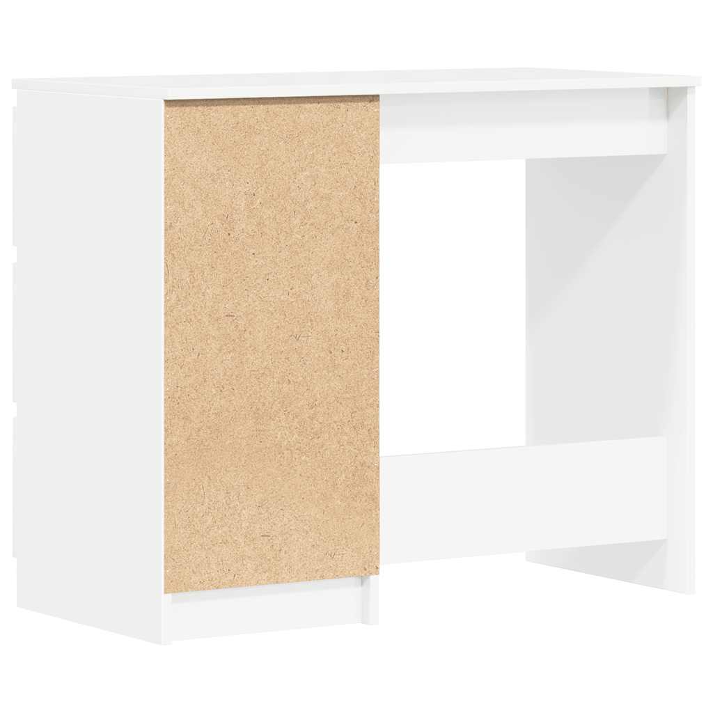 Bureau blanc brillant 90x45x76 cm en matériau à base de bois