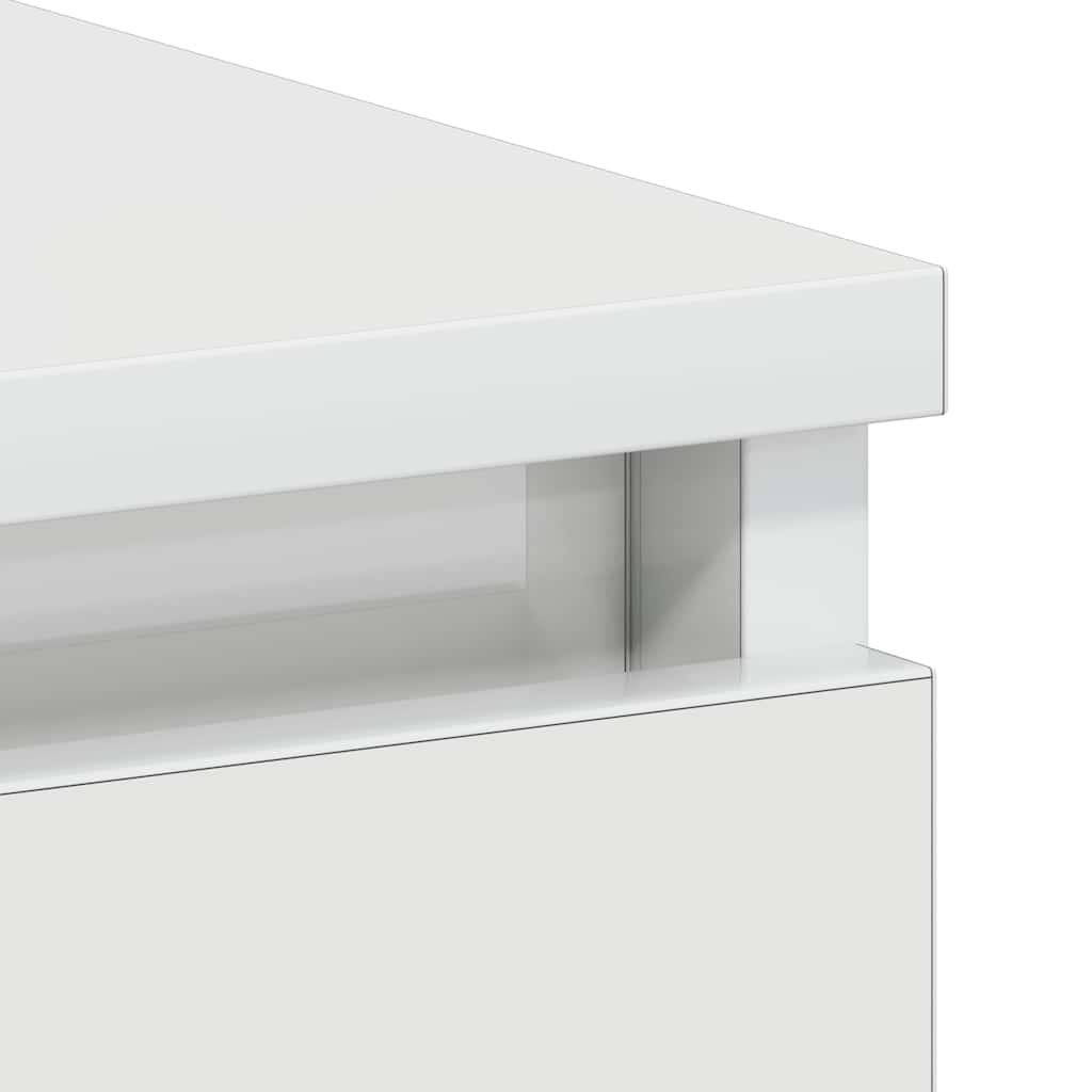 Bureau blanc brillant 90x45x76 cm en matériau à base de bois