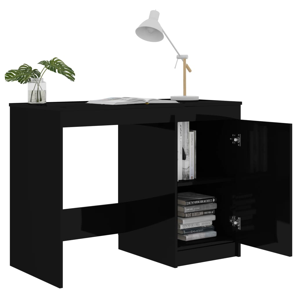 Schreibtisch Hochglanz-Schwarz 100x50x76 cm Holzwerkstoff