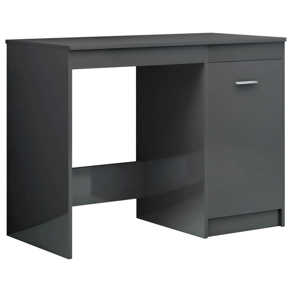 Schreibtisch Hochglanz-Grau 100x50x76 cm Holzwerkstoff