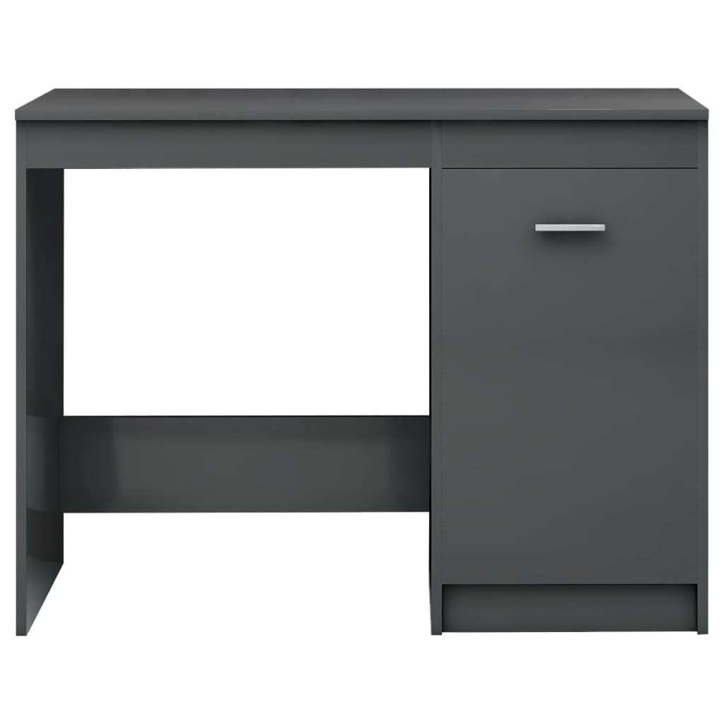Schreibtisch Hochglanz-Grau 100x50x76 cm Holzwerkstoff