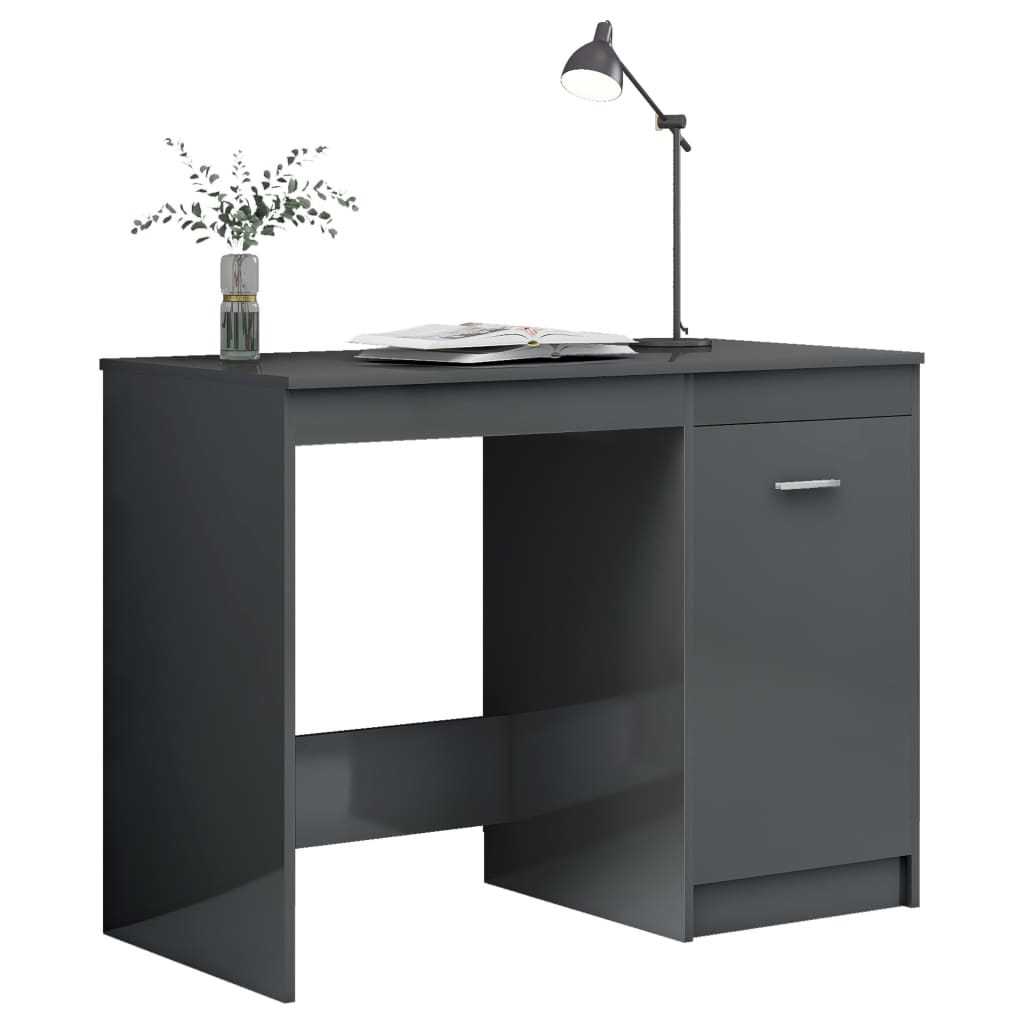 Schreibtisch Hochglanz-Grau 100x50x76 cm Holzwerkstoff