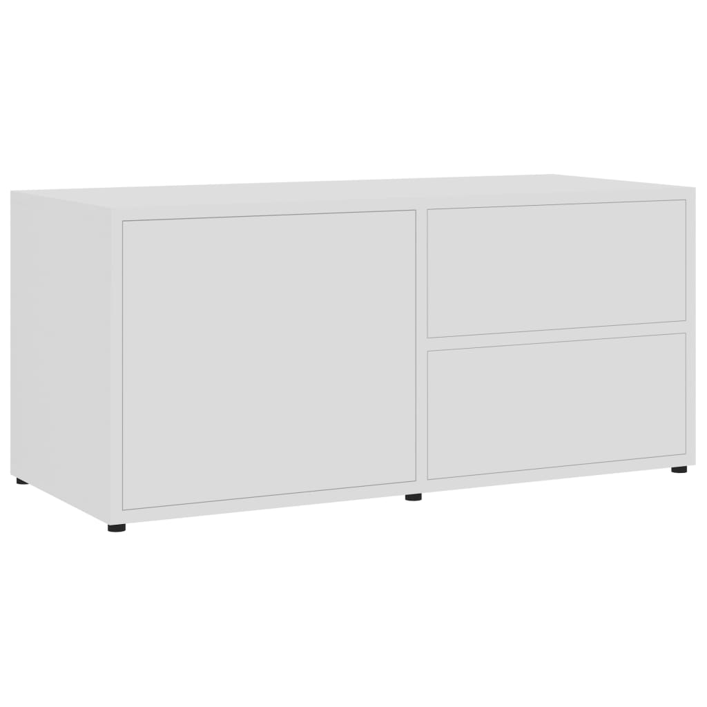 Meuble TV blanc 80x34x36 cm en bois