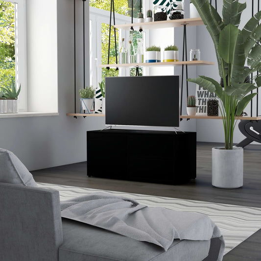 Meuble TV noir 80x34x36 cm en bois