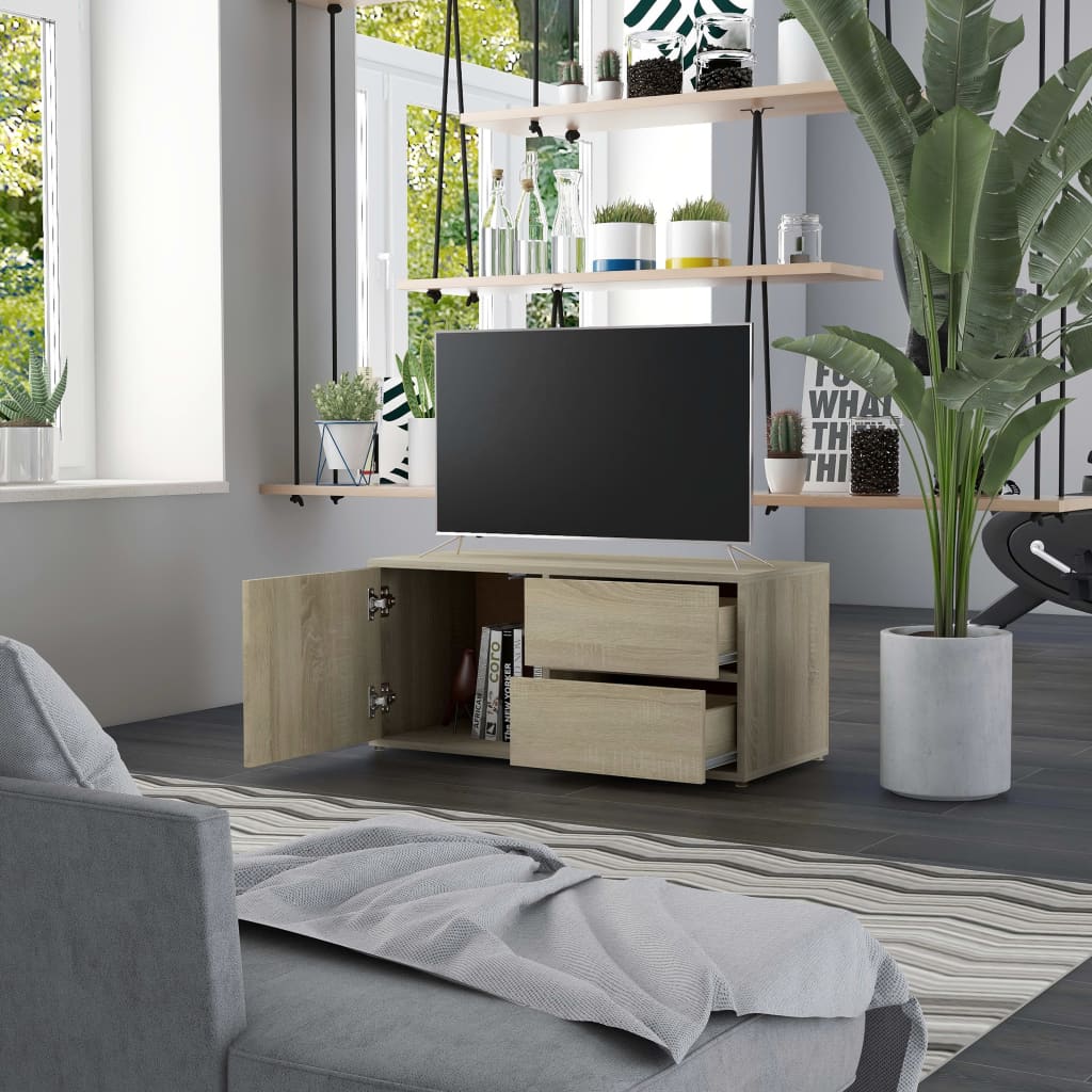 Meuble TV chêne Sonoma 80x34x36 cm matériau bois