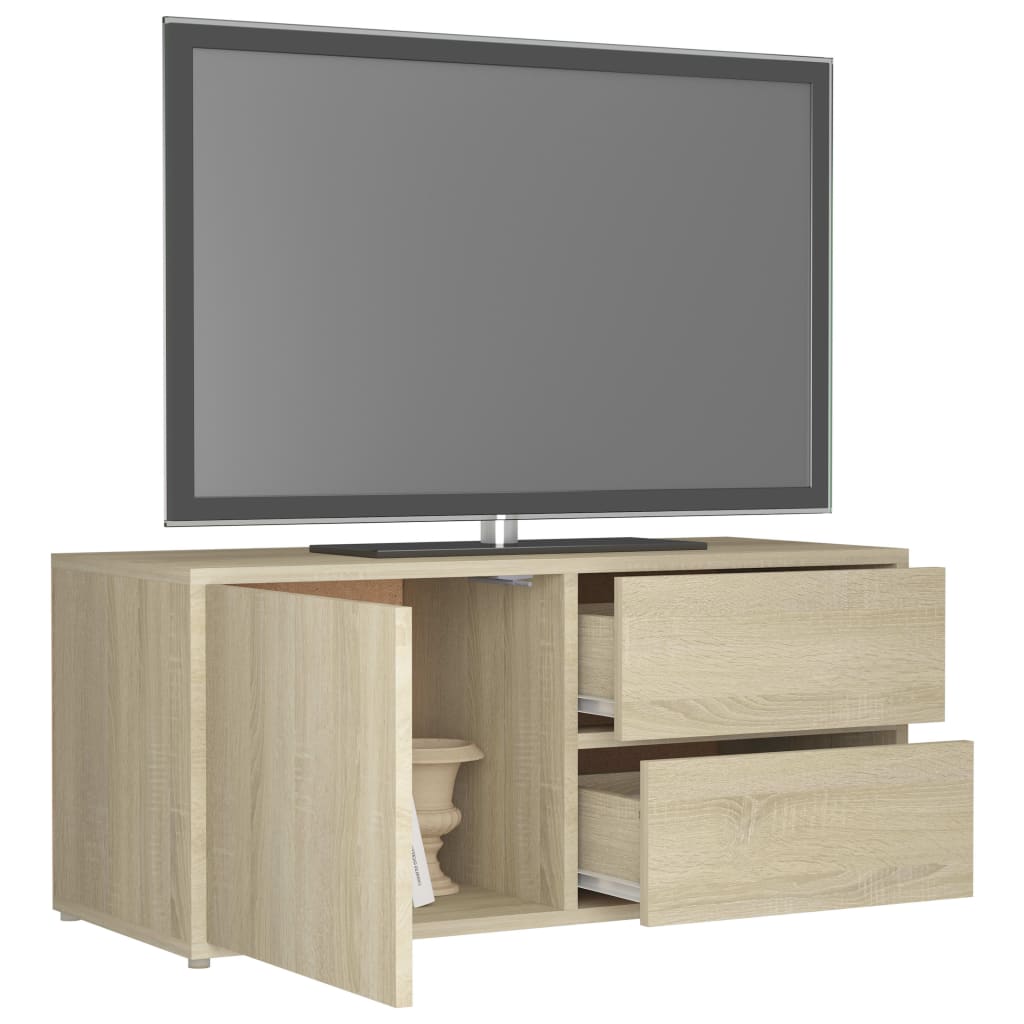 Meuble TV chêne Sonoma 80x34x36 cm matériau bois