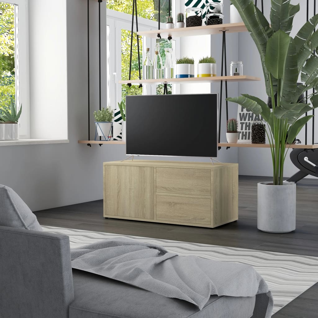 Meuble TV chêne Sonoma 80x34x36 cm matériau bois
