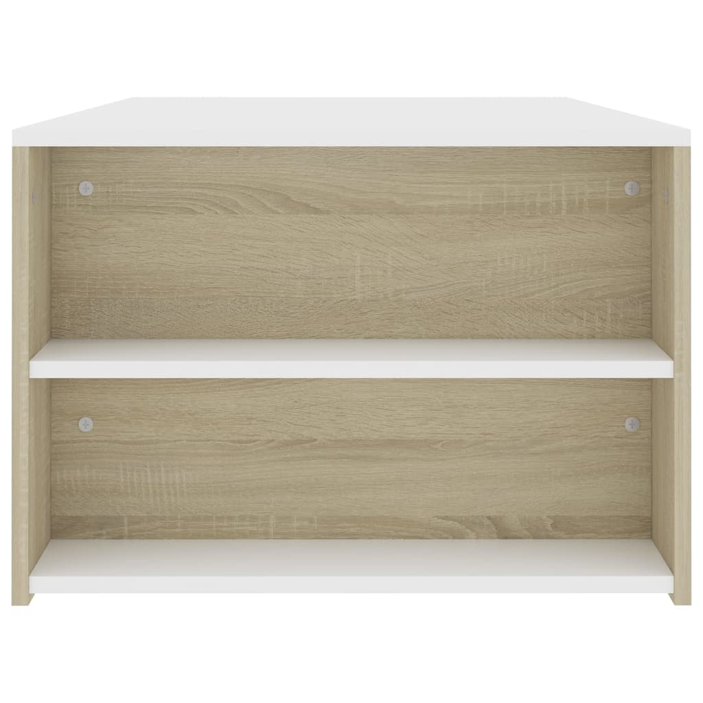 Couchtisch Weiß und Sonoma-Eiche 100x60x42 cm Holzwerkstoff