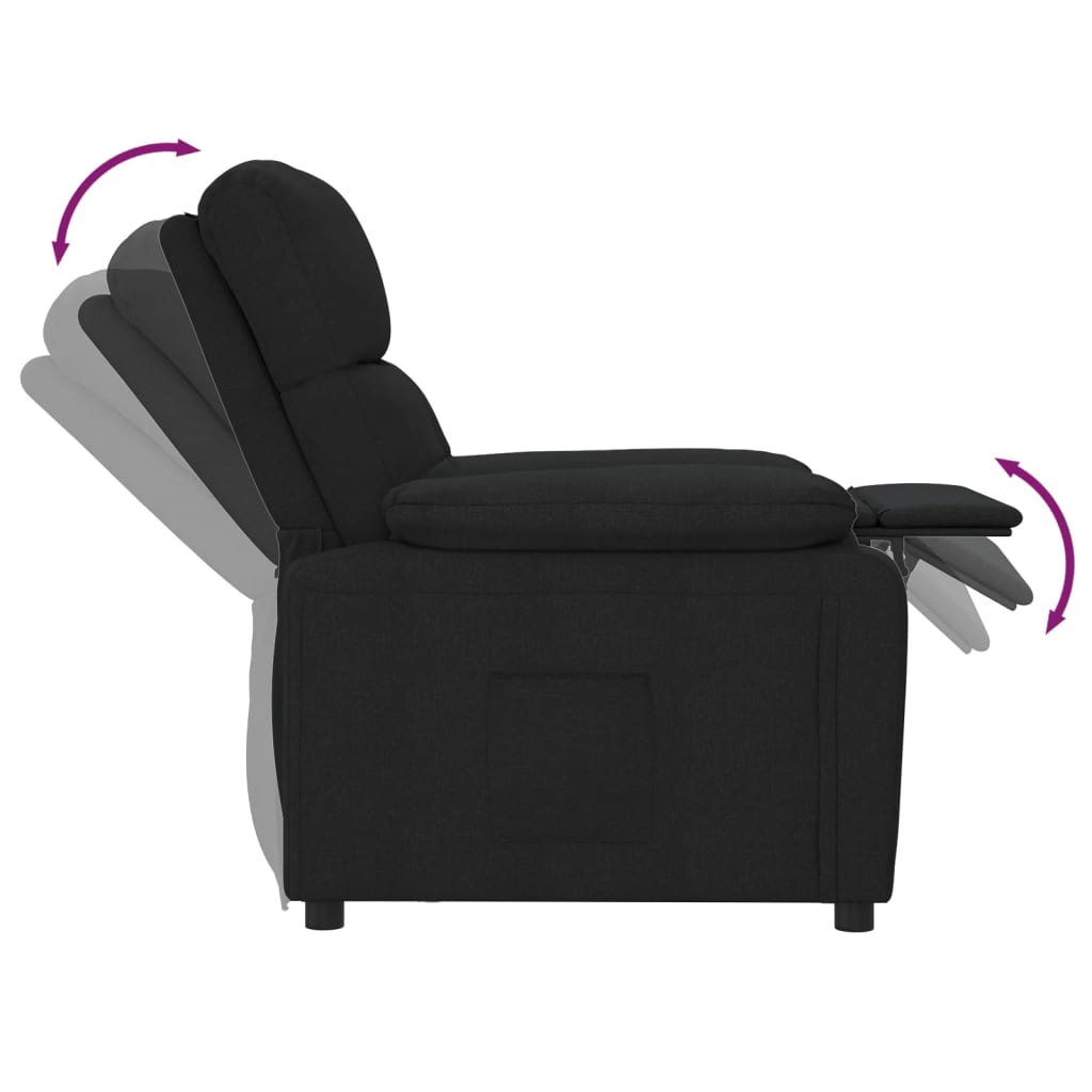 Fauteuil de relaxation tissu noir
