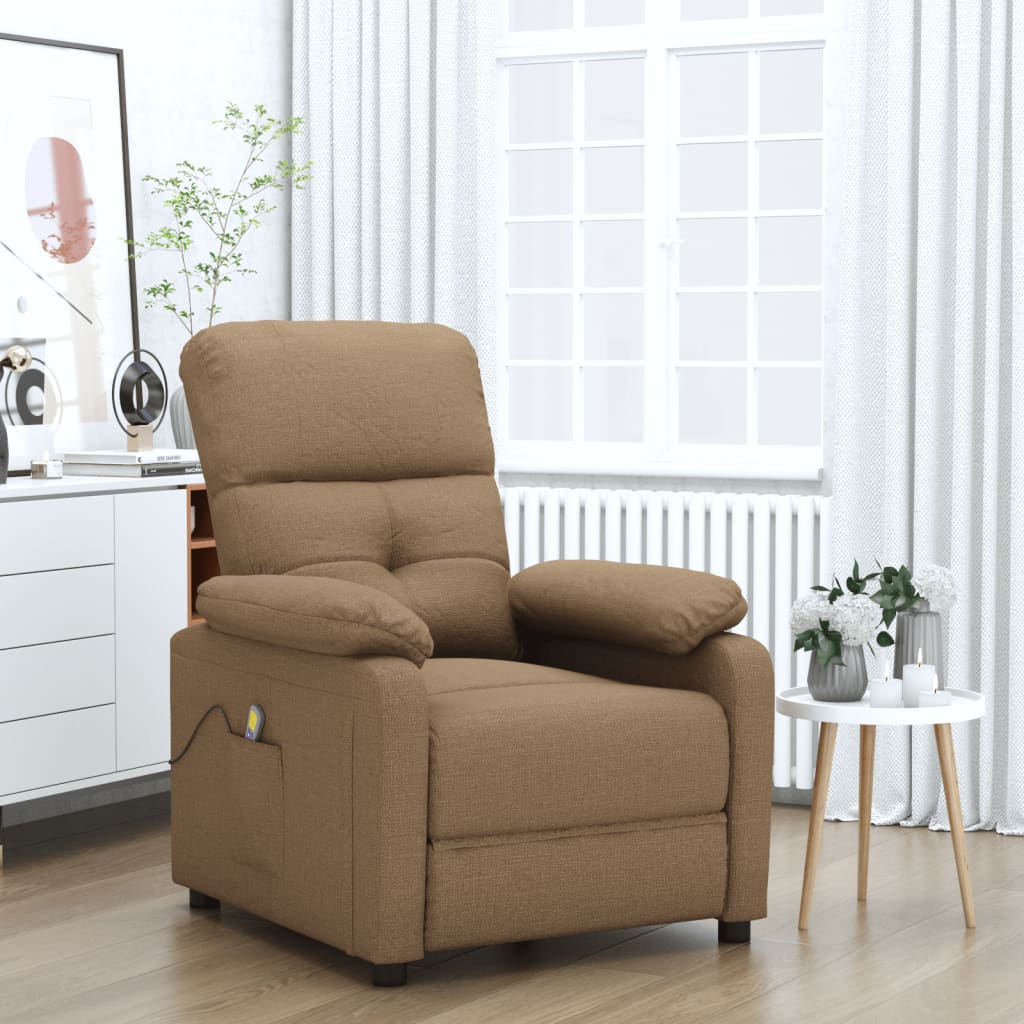 Fauteuil de massage tissu marron