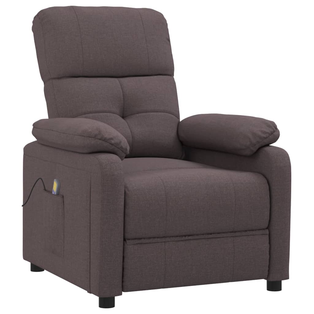 Fauteuil de massage tissu marron foncé