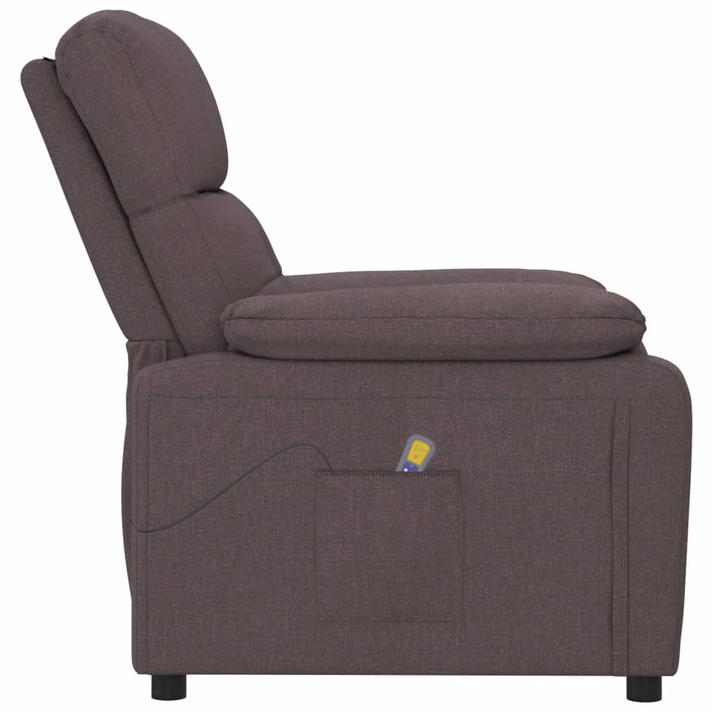 Fauteuil de massage tissu marron foncé