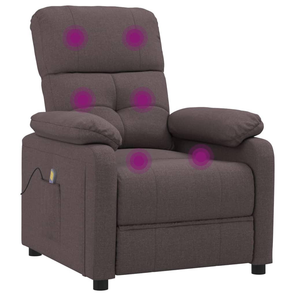 Fauteuil de massage tissu marron foncé