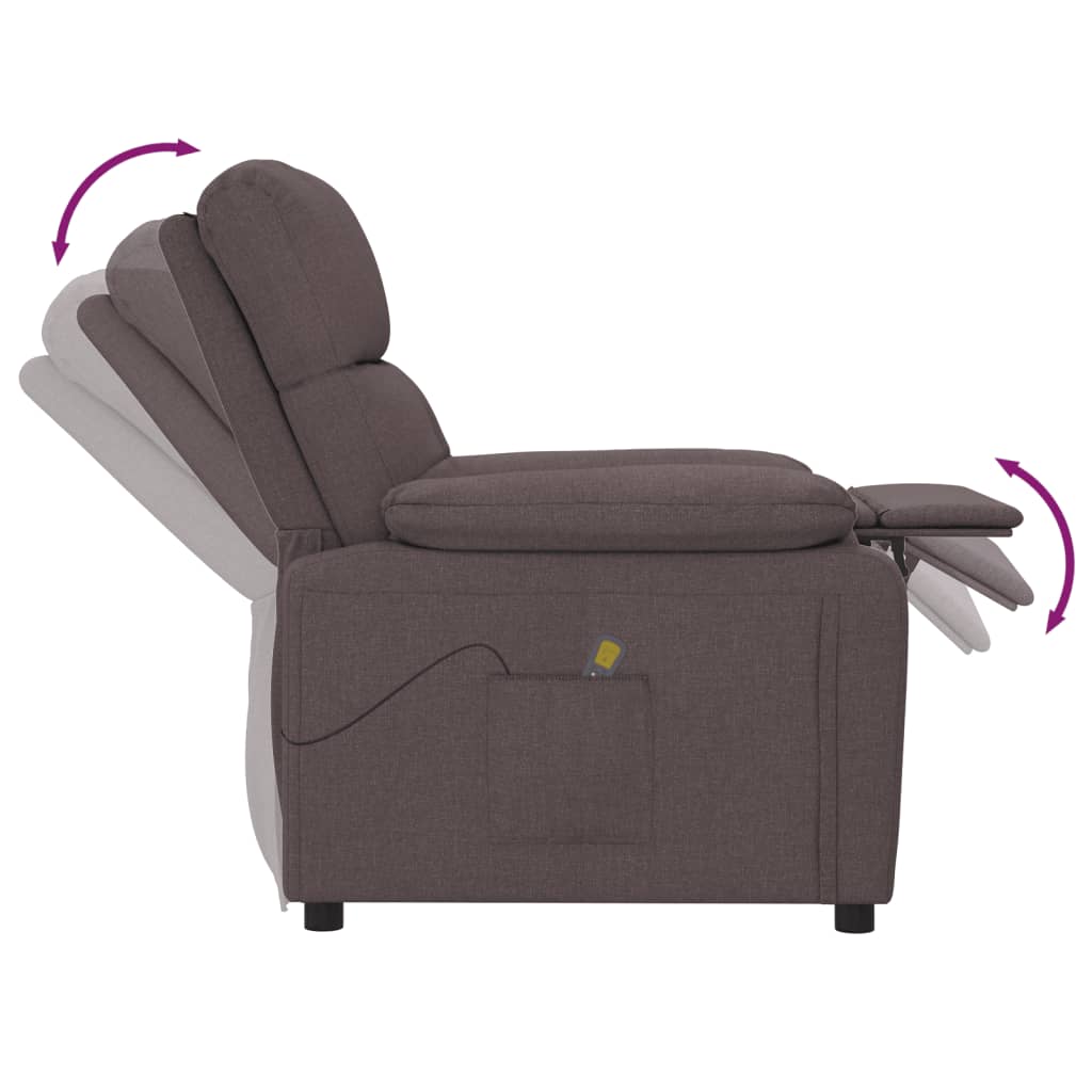 Fauteuil de massage tissu marron foncé