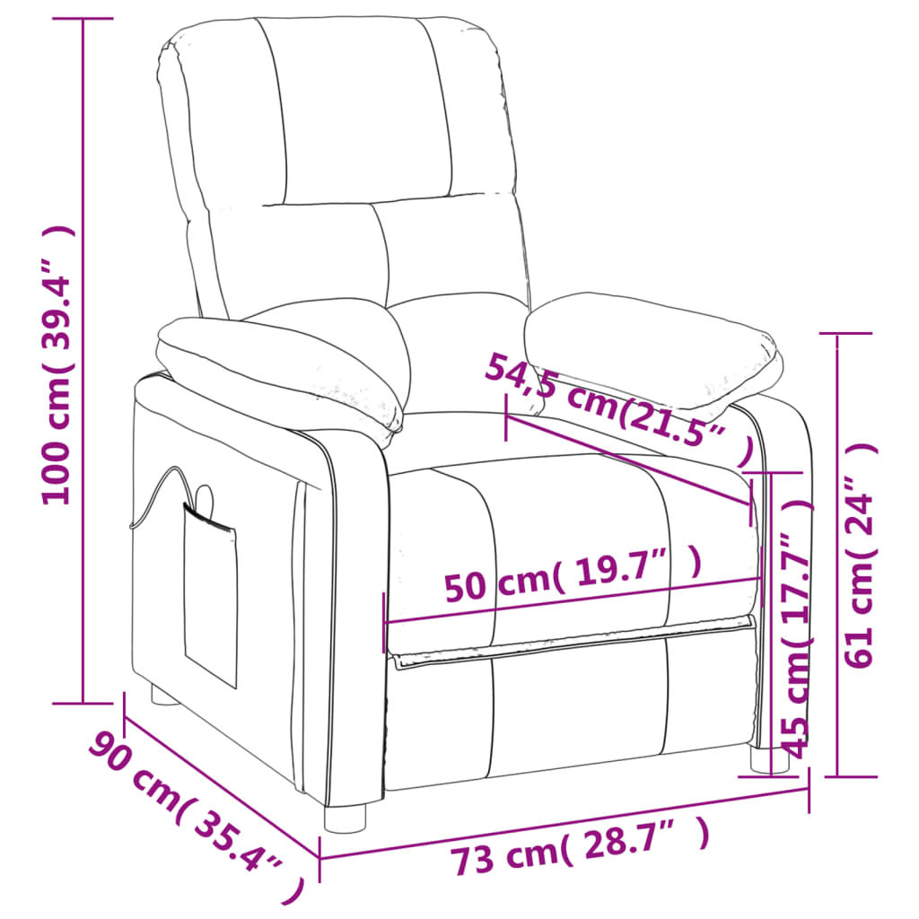 Fauteuil de massage tissu marron foncé