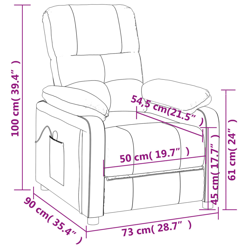 Fauteuil de massage tissu crème