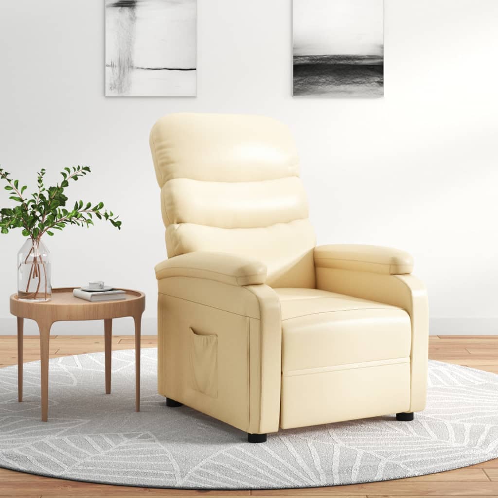 Relaxsessel Creme Kunstleder