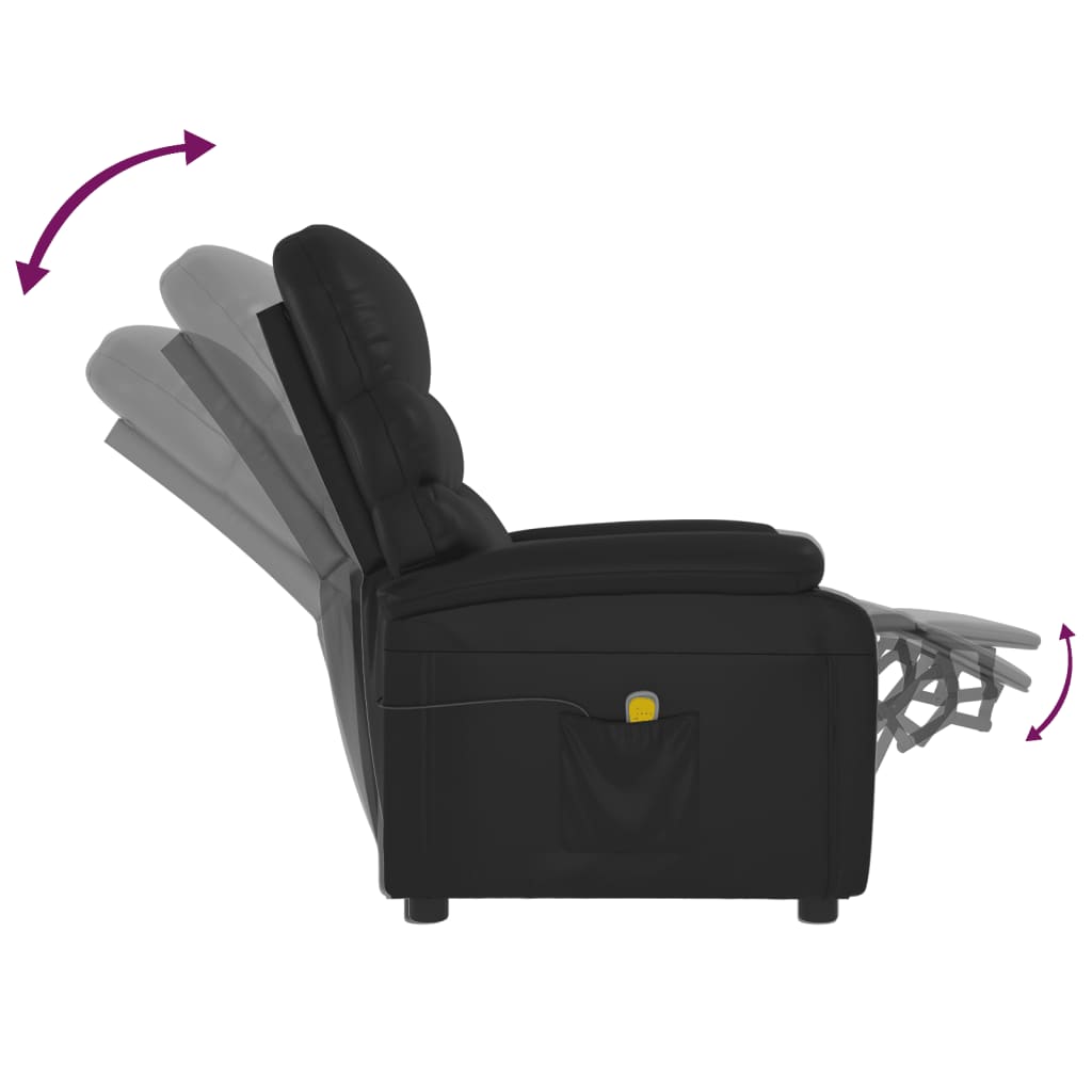 Fauteuil de massage simili cuir noir