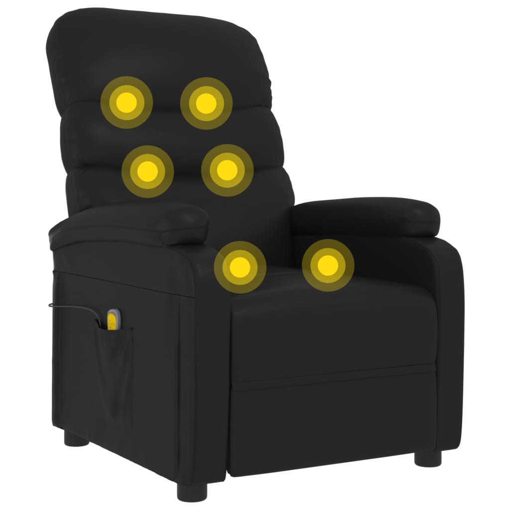 Fauteuil de massage simili cuir noir
