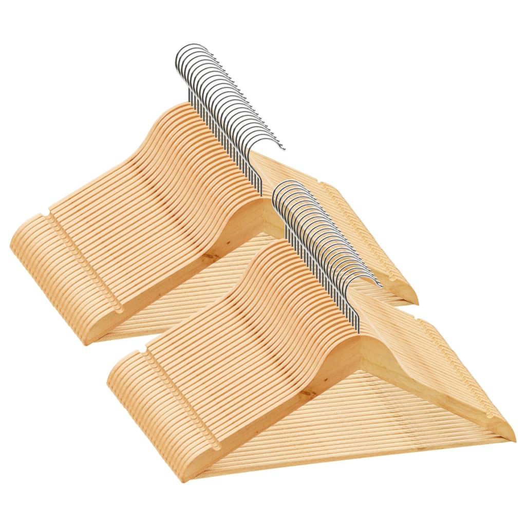 Lot de 50 cintres antidérapants en bois dur
