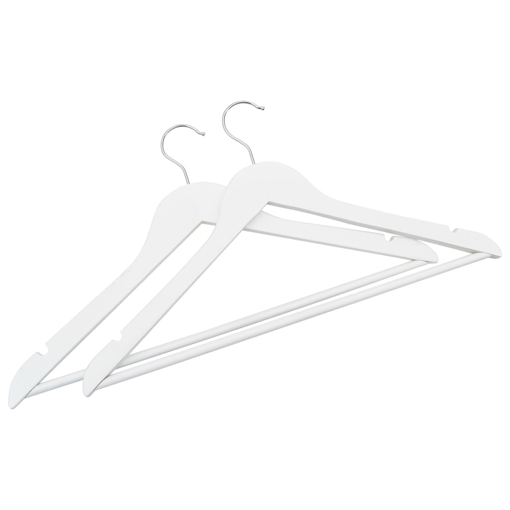 Lot de 50 cintres antidérapants en bois dur blanc