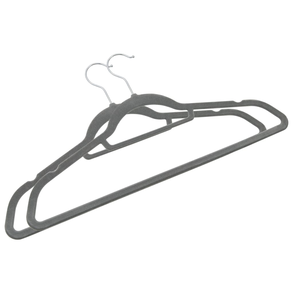 Lot de 50 cintres antidérapants en velours gris