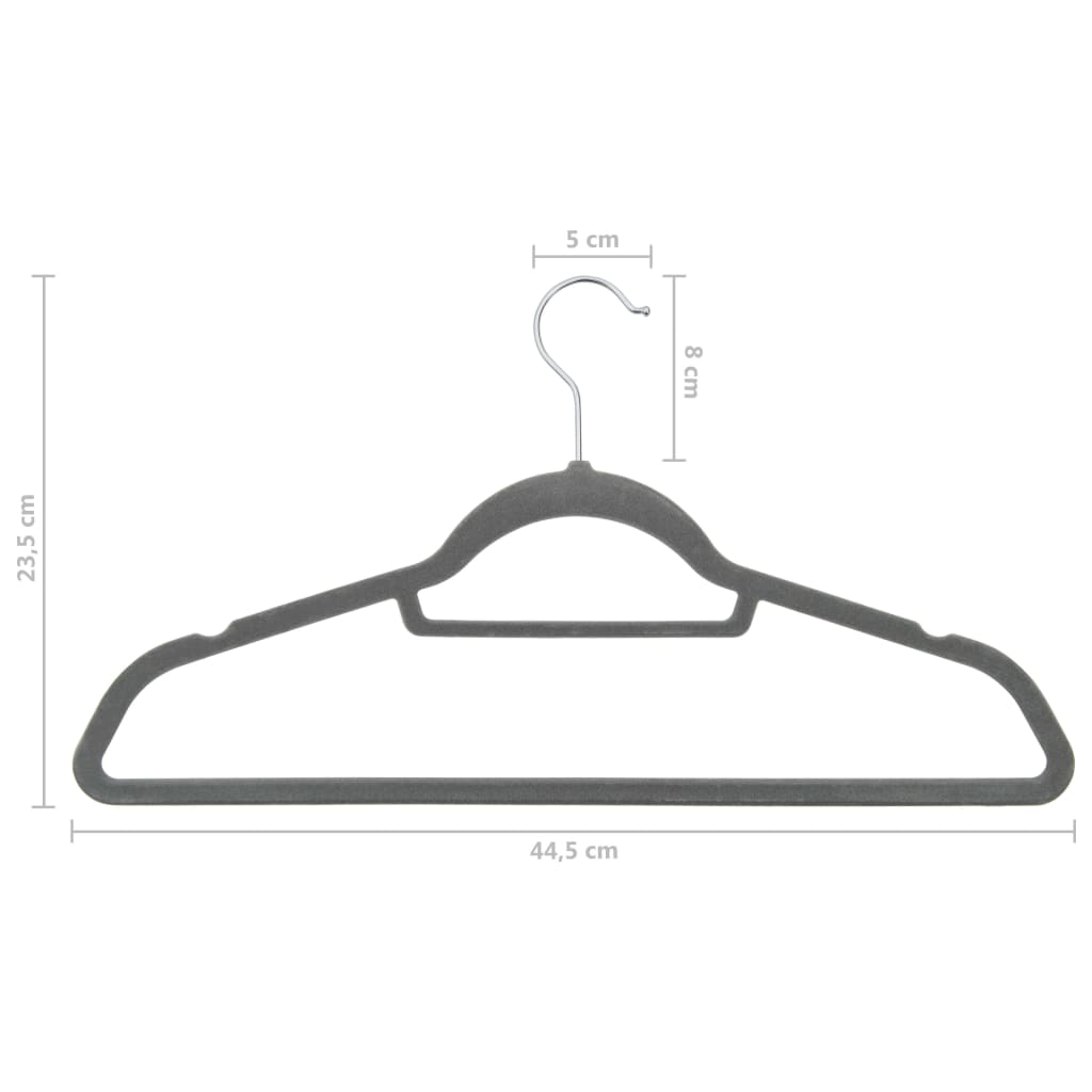 Lot de 50 cintres antidérapants en velours gris