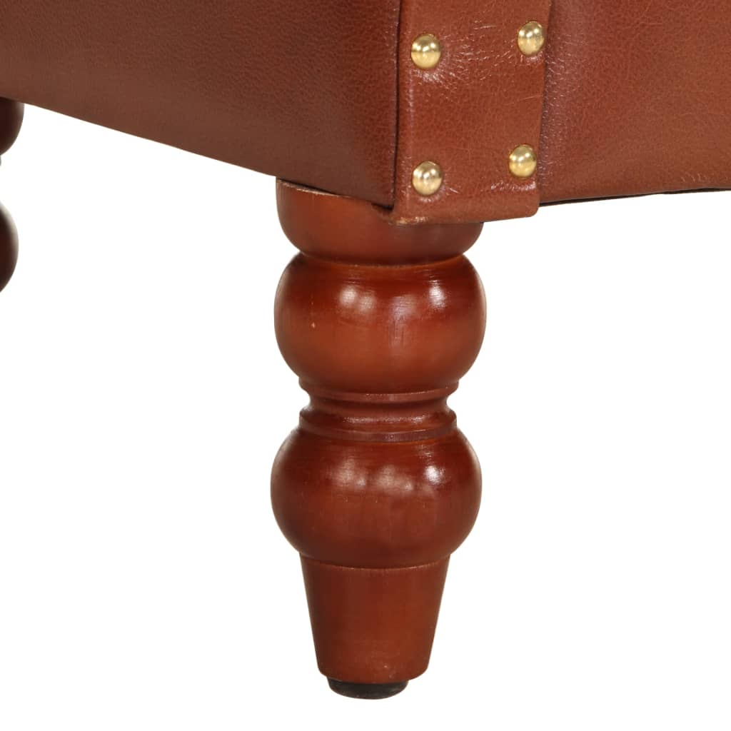 Fauteuil en cuir de chèvre véritable marron
