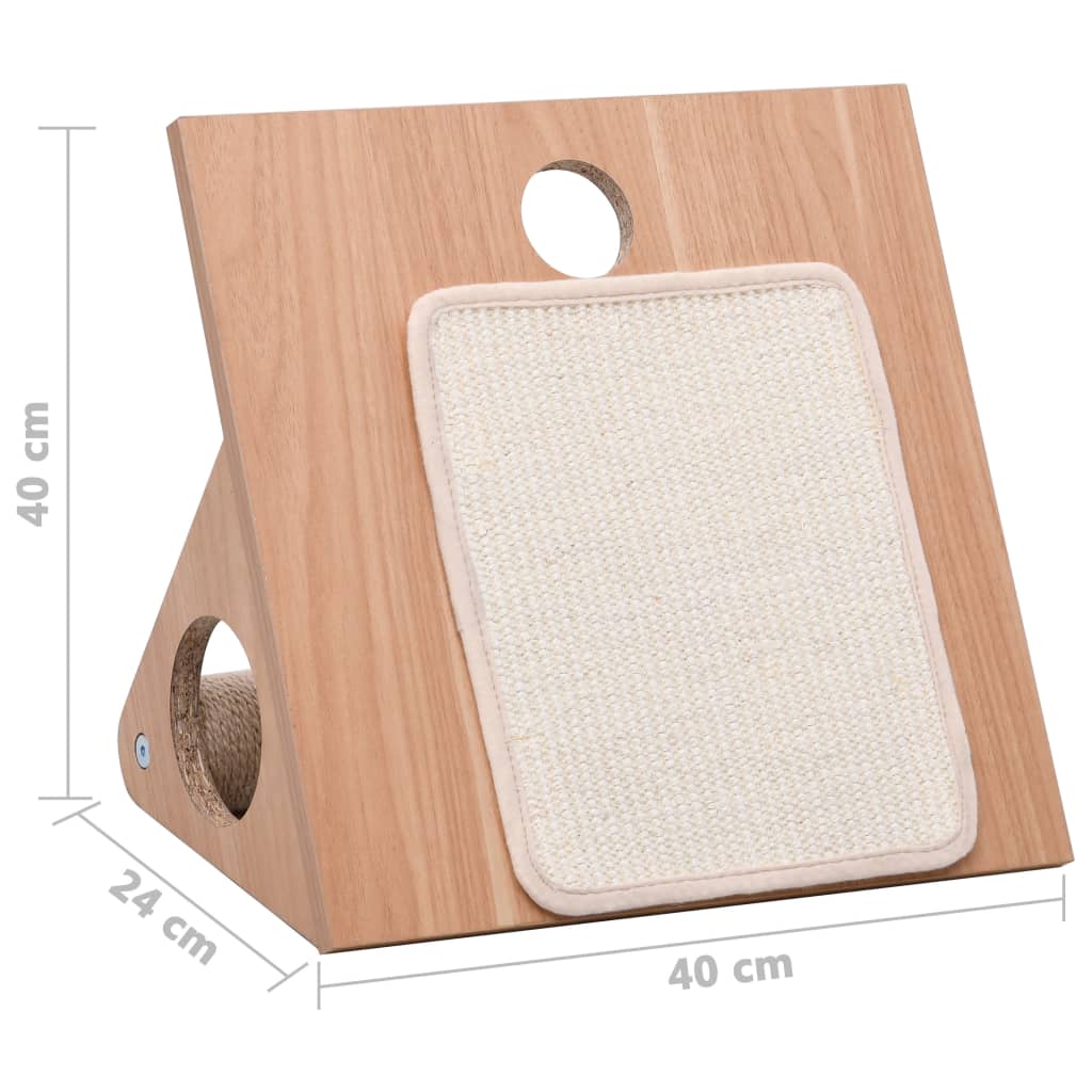 Katzen-Kratz-Dreieck mit Sisal-Kratzmatten 40 cm