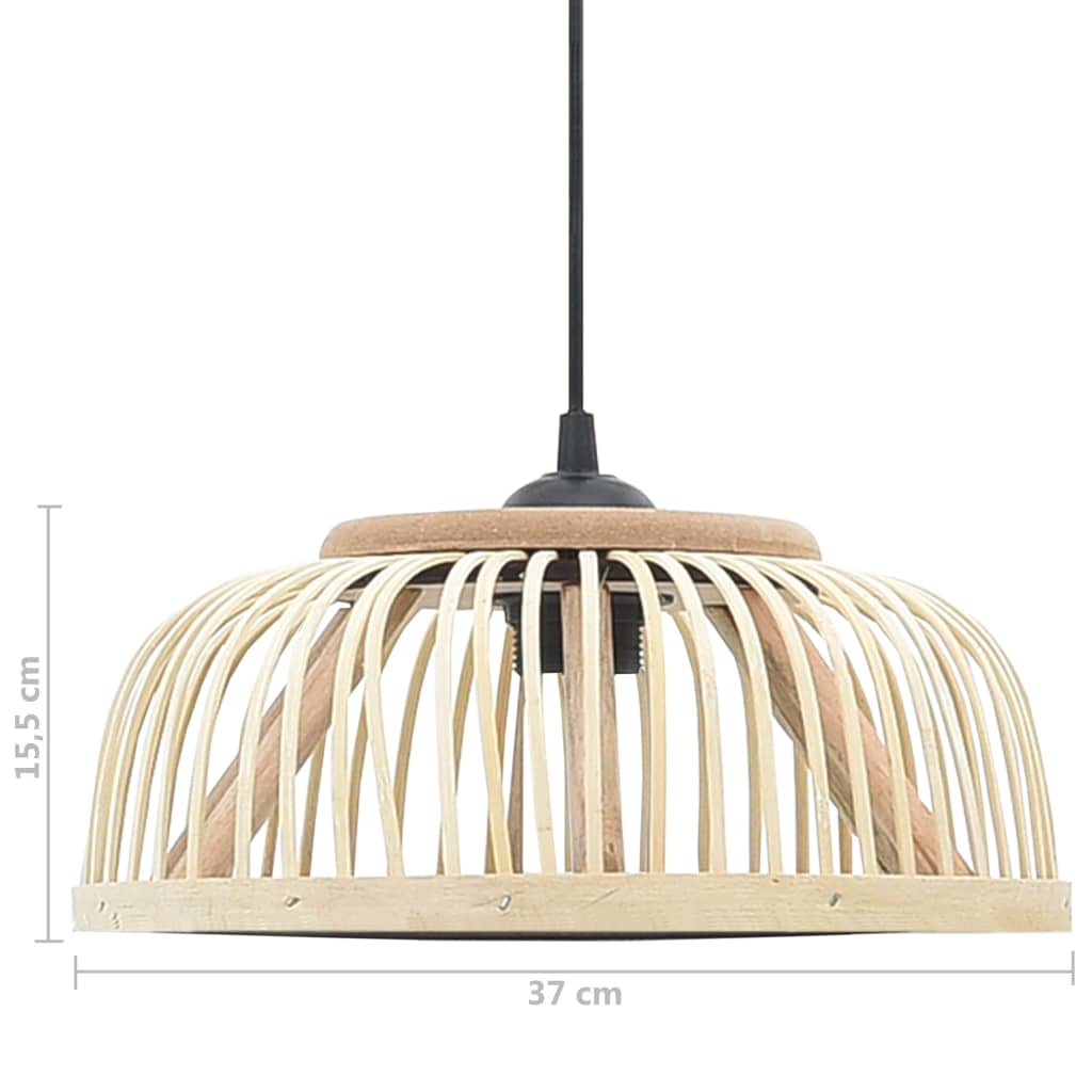 Pendelleuchte Bambus 37x15,5 cm 40W Halbrund E27