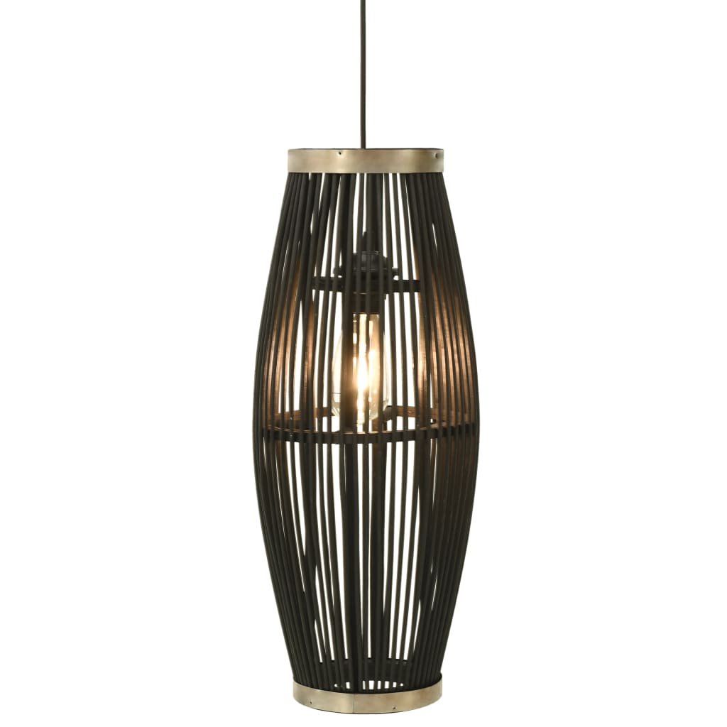 Pendelleuchte Schwarz Weide 40W 23×55 cm Oval E27