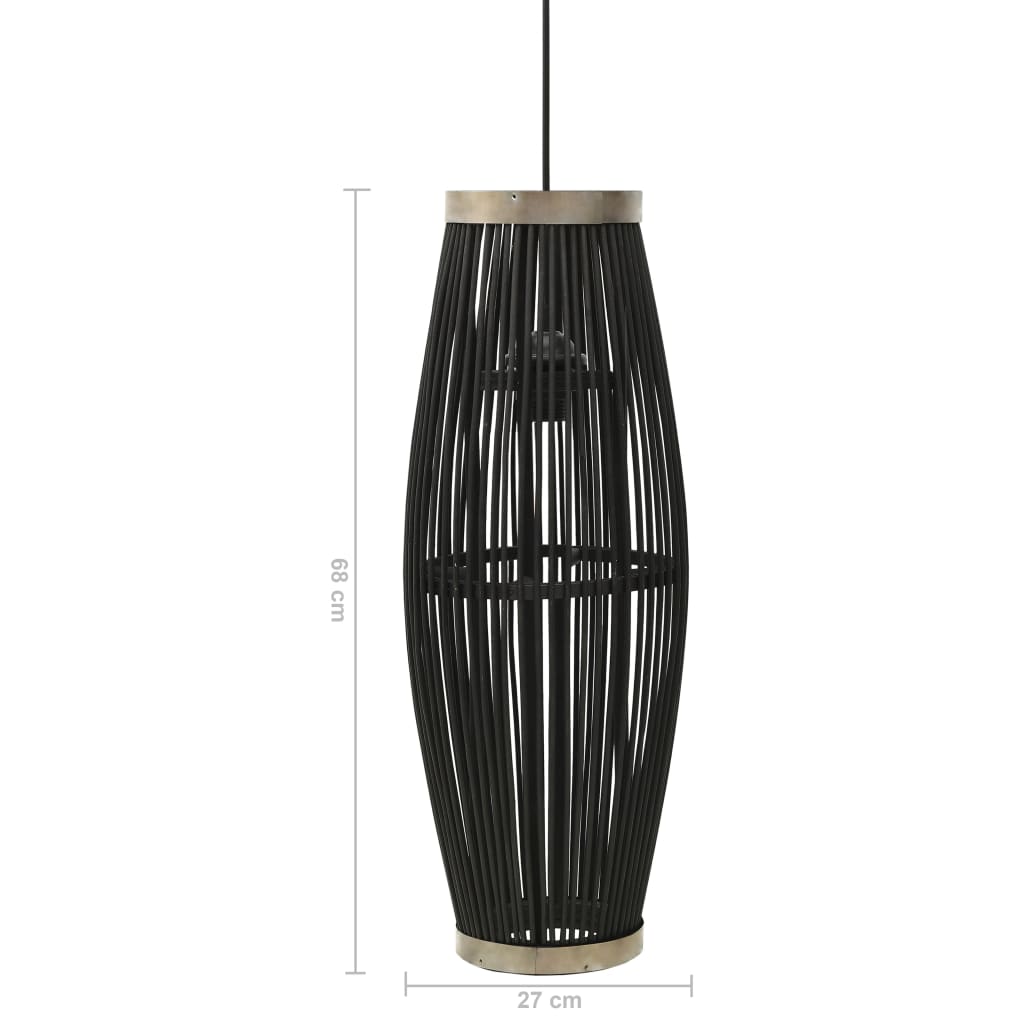 Pendelleuchte Schwarz Weide 40W 27x68 cm Oval E27