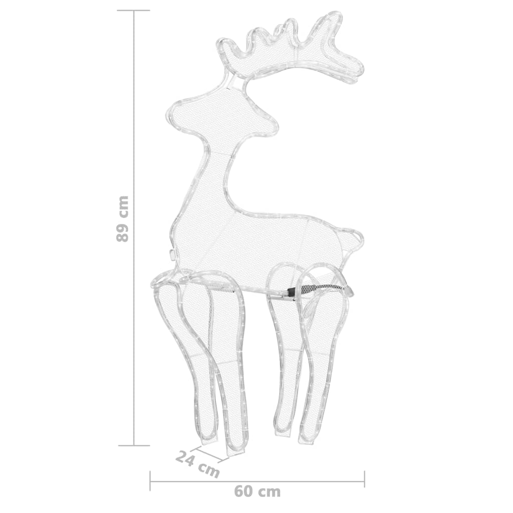 Reindeer Christmas decoration with mesh 306 LEDs 60x24x89 cm