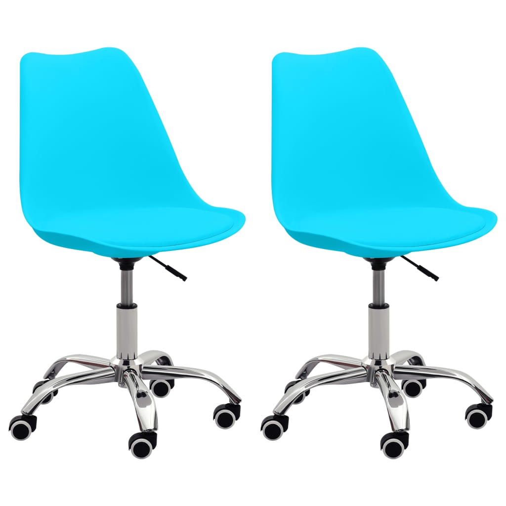 Bürostühle 2 Stk. Blau Kunstleder