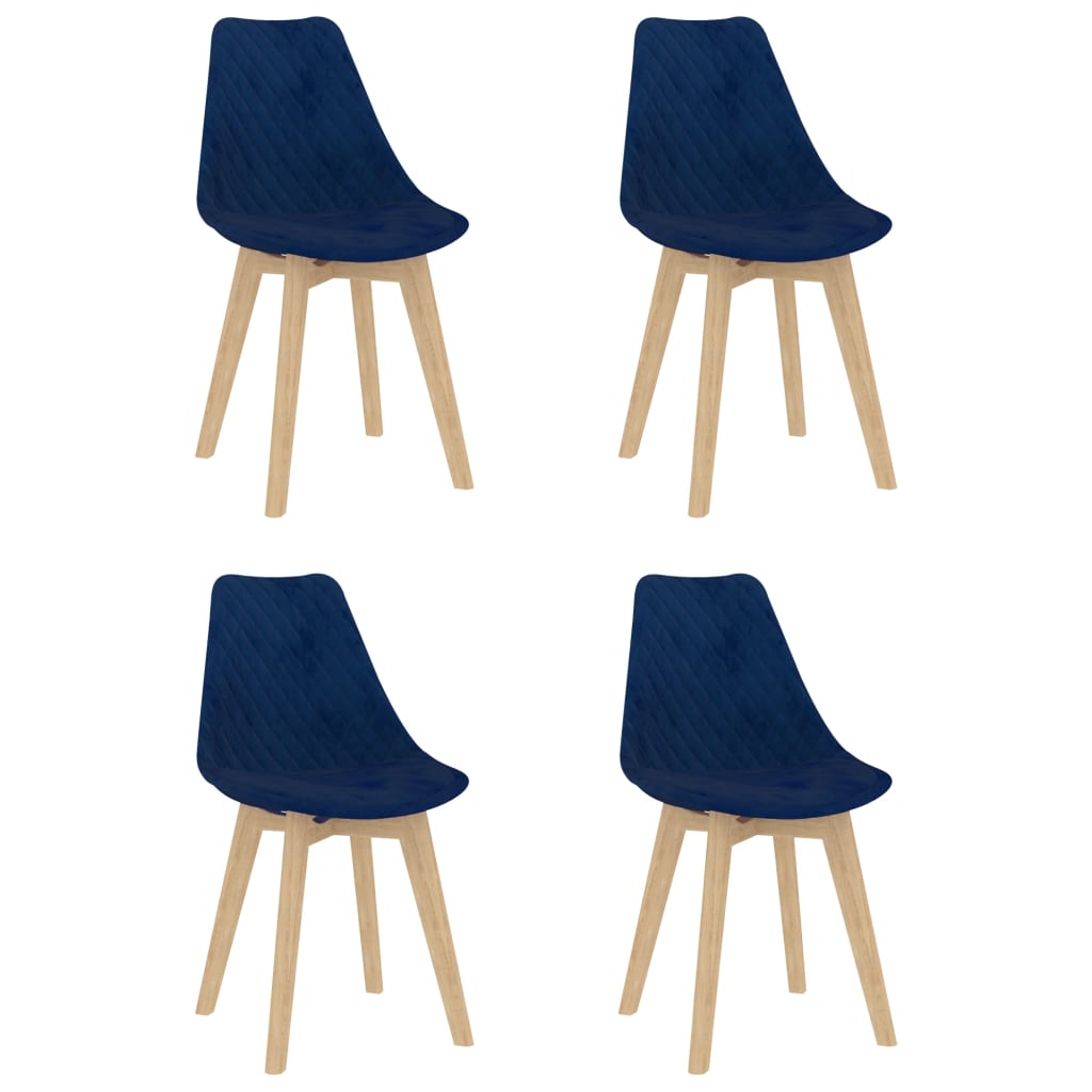 Esszimmerstühle 4 Stk. Blau Samt