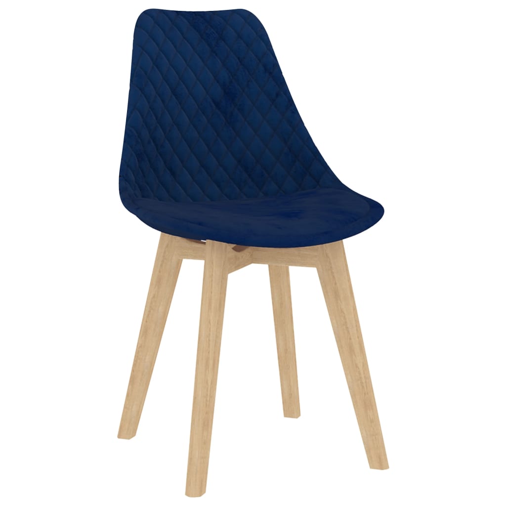 Esszimmerstühle 4 Stk. Blau Samt